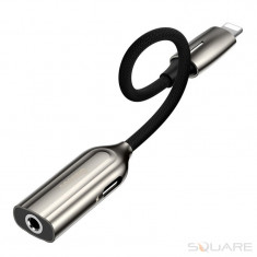 Cabluri Baseus, 2-in-1, Lightning Male to Lightning + 3.5mm Female Adapter, L56, Tarnish foto