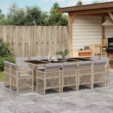 VidaXL Set mobilier grădină cu perne, 13 piese, bej combinat poliratan 3210864