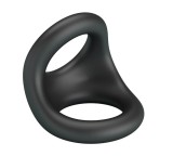 Inel Dublu de Penis Nestor, Silicon, Negru