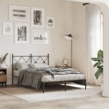 VidaXL Cadru de pat metalic cu tăblie, negru, 120x200 cm 376500