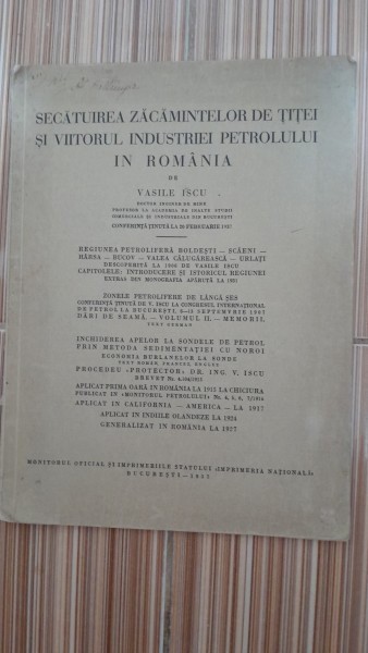 Secatuirea zacamintelor de titei si viitorul industriei petrolului in Romania - Vasile Iscu