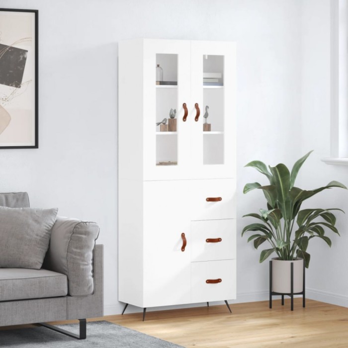 vidaXL Dulap &icirc;nalt, alb, 69,5x34x180 cm, lemn compozit