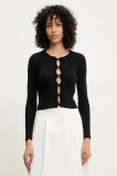 Answear Lab cardigan din bumbac femei, culoarea negru, light