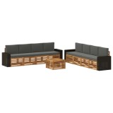 vidaXL Seturi de canapele cu pernă 9 pcs Lemn Solid de Acacia 3384183