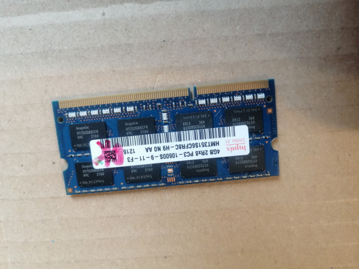HMT351S6CFR8C-H9 - SK Hynix 1x 4GB DDR3-1333 SODIMM PC3-10600S Dual Rank channel