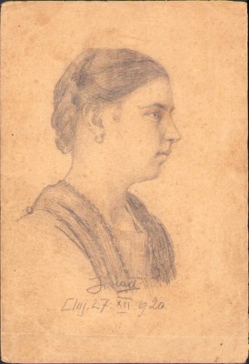 HST A20 Portret de t&amp;acirc;nără 1920 Cluj semnat I. Vlad foto