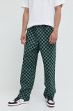 Vans pantaloni barbati, culoarea verde, drept