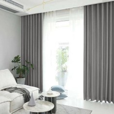 Draperie din catifea blackout cu rejansa transparenta cu ate pentru galerie, Madison, 150x240 cm, densitate 700 g/ml, Tapa, 1 buc
