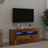 Gossi dulap tv cu lumini led lemn vechi 90x35x40 cm lemn prelucrat