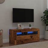 Gossi dulap tv cu lumini led lemn vechi 90x35x40 cm lemn prelucrat