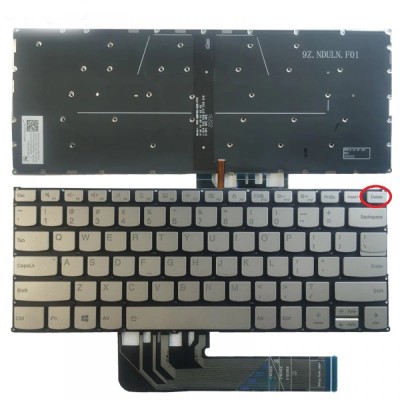 Tastatura Laptop, Lenovo, Flex 6-14IKB Type 81EM, iluminata, aurie, layout US foto