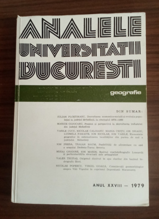 ANALELE UNIVERSITĂȚII BUCUREȘTI GEOGRAFIE - 1979