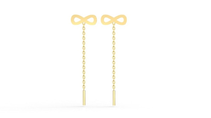 Cercei cu fir 14K , model infinit