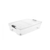 Cutie de depozitare din plastic, transparenta, cu capac rabatabil si manere, 60 l