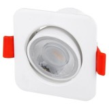 Spot LED Heda patrat incastrabil 8W 50W 640lm lumina naturala 4000K 60 grade