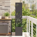 Ghiveci de Grădină cu Panou Decorativ Negru 32 x 140 cm