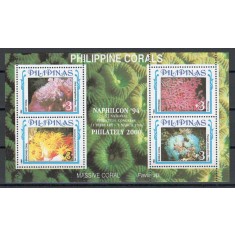 Filipine 1994 2393/96 bl 71 MNH - Corali supratipar NAPHILCON &#039;94
