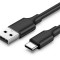 CABLU alimentare si date Ugreen, &quot;US287&quot;, Fast Charging Data Cable pt. smartphone, USB 2.0 la USB Type-C 5V/2A, 0.5m, negru &quot;60115&quot; (timbru verde 0.08