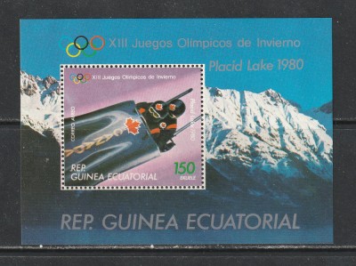 Guinea Ecuatoriala 1978 - Jocurile Olimpice de Iarna Lake Placid S/S 1v MNH foto