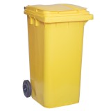 Tomberon gunoi, europubela, cu capac, polietilena, galben, 240 litri