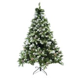 Brad de craciun artificial nins cu conuri pin, pentru perete/colt, suport metalic inclus, 210 cm, verde, Oem