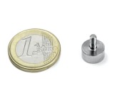 Magnet neodim oala &Oslash;10 mm, cu filet exterior M3, putere 2,5 kg