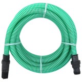 Furtun de aspirație cu racorduri din PVC, verde 1,1&quot; 4 m, PVC