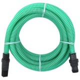 vidaXL Furtun de aspirație cu racorduri din PVC, verde 1,1&quot; 4 m, PVC