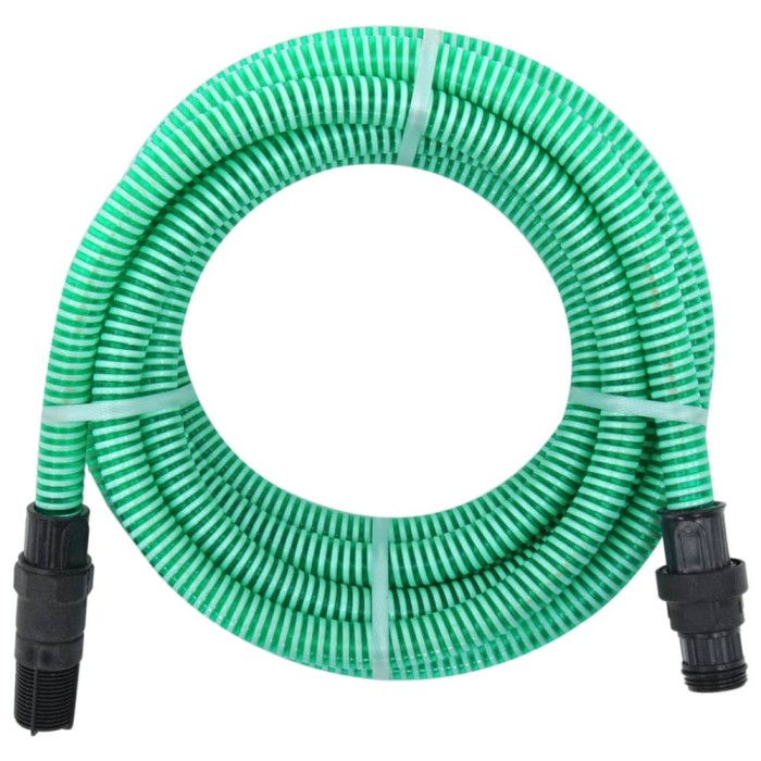 Furtun de aspirație cu racorduri din PVC, verde 1,1&quot; 4 m, PVC