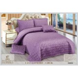 Cumpara ieftin Cuvertura de pat si 4 Fete de Perna din Catifea, Matlasata, 220 x 240 cm, Set 5 piese, Mov - EAT307