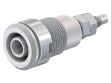 Soclu Banană 4mm 32A 1kV Alb Nichelat Alamă