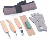 Set de instrumente pentru sculptură &icirc;n lemn 6s+mănuși rezistente la tăiere, cuți, Oem