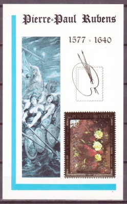 DB1 Ciad Tchad 1977 Pictura Rubens SS MNH Necatalogata RARA Aurita foto