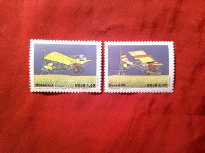 Serie Brazilia 1989 Aviatie , 2 valori foto