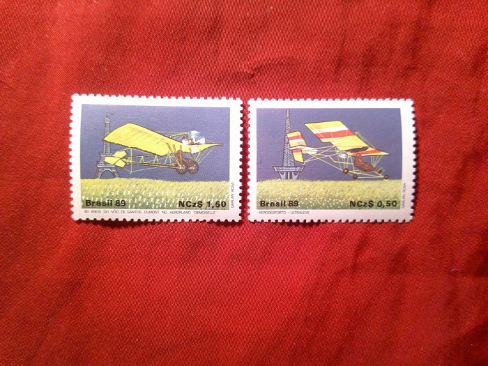 Serie Brazilia 1989 Aviatie , 2 valori