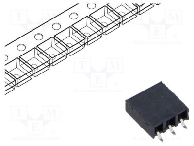 Conector SAMTEC şiruri pini mamă PIN 3, 2,54mm aurit SMT soclu rolă foto