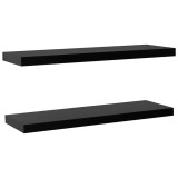 Cumpara ieftin Rafturi de perete suspendate, 2 buc., negru, 120 x 20 x 3,8 cm