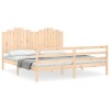 Cadru de pat cu tablie Super King Size, lemn masiv