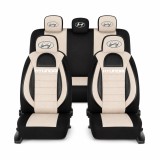 Set Huse Scaune Universale Racing, Bej cu Negru Personalizate cu Hyundai