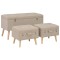 Taburete cu depozitare, 3 buc., bej, material textil - 1