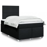 VidaXL Pat box spring cu saltea, negru, 120x200 cm, textil 3292750