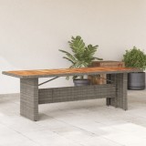 Masa gradina, blat din lemn acacia, gri, 240x90x75 cm poliratan GartenMobel Dekor, vidaXL