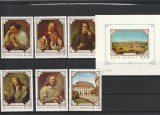 ROMANIA 1970 LP 751 LP 752 REPRODUCERI DE ARTA SIMTURILE SERIE+COLITA MNH NEST