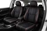 Set Huse Auto universale din piele ecologica, negru-maro, integral din piele ecologica, pentru scaune fata si spate