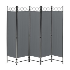 Paravan Saragossa DG200 pliabil 171 x 200 cm gri inchis [en.casa] HausGarden Leisure foto
