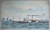 Vas cu zbaturi tempera pe hartie sec 19, Marine, Realism