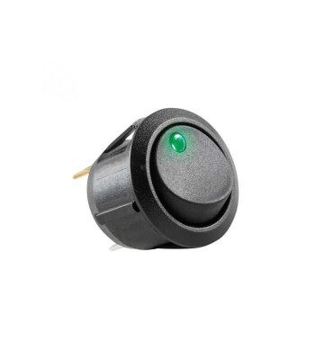 Comutator basculant 12V 20A ON-OFF cu retinere 1 contact cu LED verde incastrare 20 mm foto
