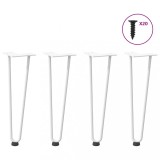 VidaXL Picioare tip agrafă pentru măsuță de cafea, 4 buc., alb, 42 cm, oțel masiv
