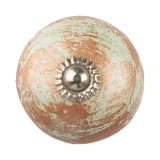 Cumpara ieftin Buton mobilier ceramica maro verde &Oslash; 4x4 cm