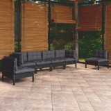 Cumpara ieftin Set mobilier de grădină cu perne, 6 piese, lemn masiv de pin